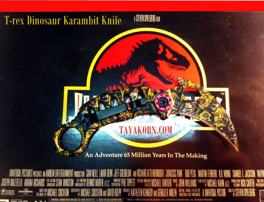 มีดคารัมบิตทีเร็กซ์ไดนาซอร์ T-Rex Dinosaur Karambit Knife
