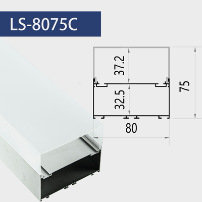 8075C รางแขวน รางติดลอย (สั่งล่วงหน้า 15-20 วัน) ราคาต่อ 1 เส้น ยาว 1 เมตร รางอลูมิเนียม (Aluminium Profile) รางไฟ Aluminium Profile รางอลูมิเนียม ใช้กับไฟเส้น LED รางไฟเส้น rail led track โพรไฟล์