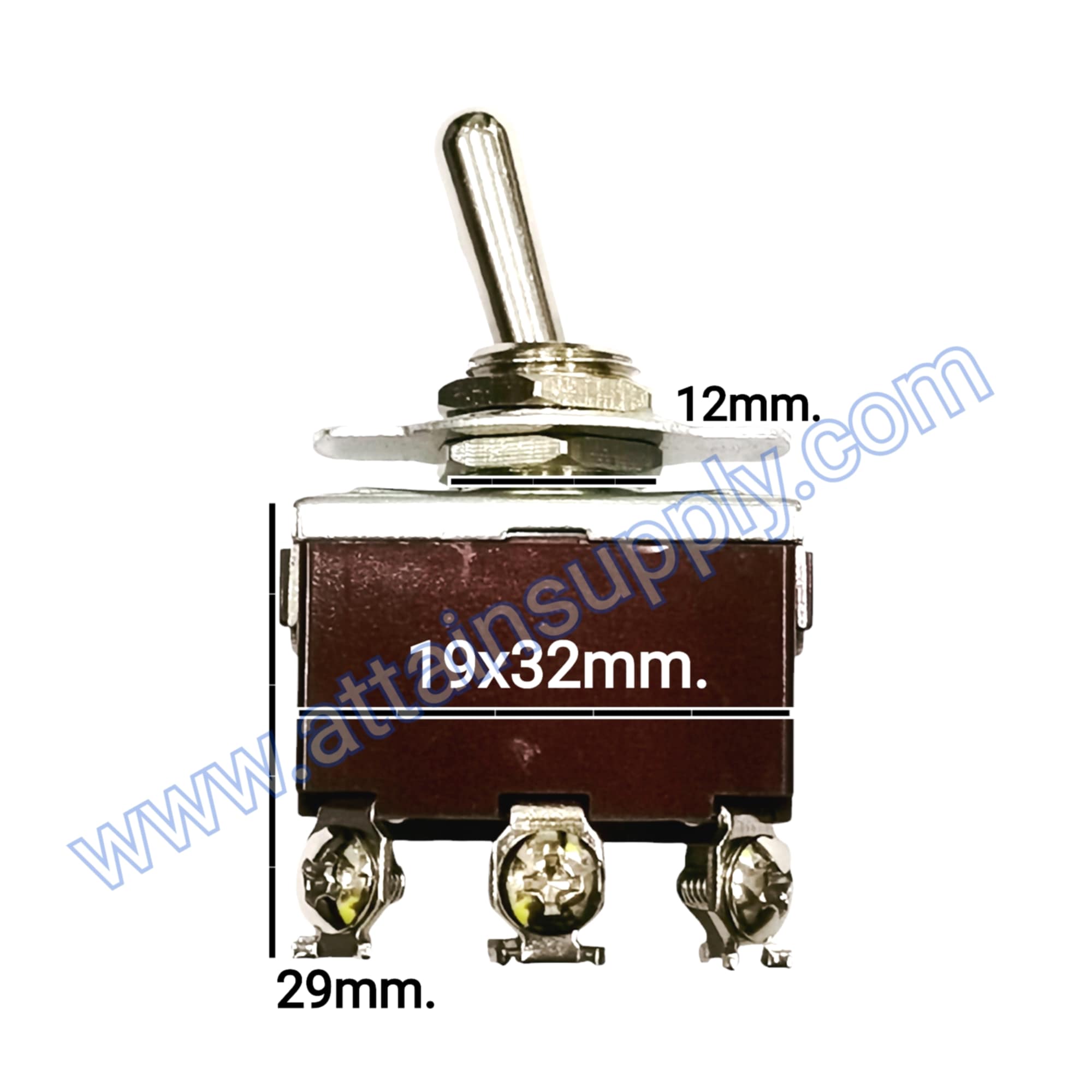 สวิทช์โยก ON-ON 6ขา-แบบขันน็อต/สีน้ำตาล Toowei