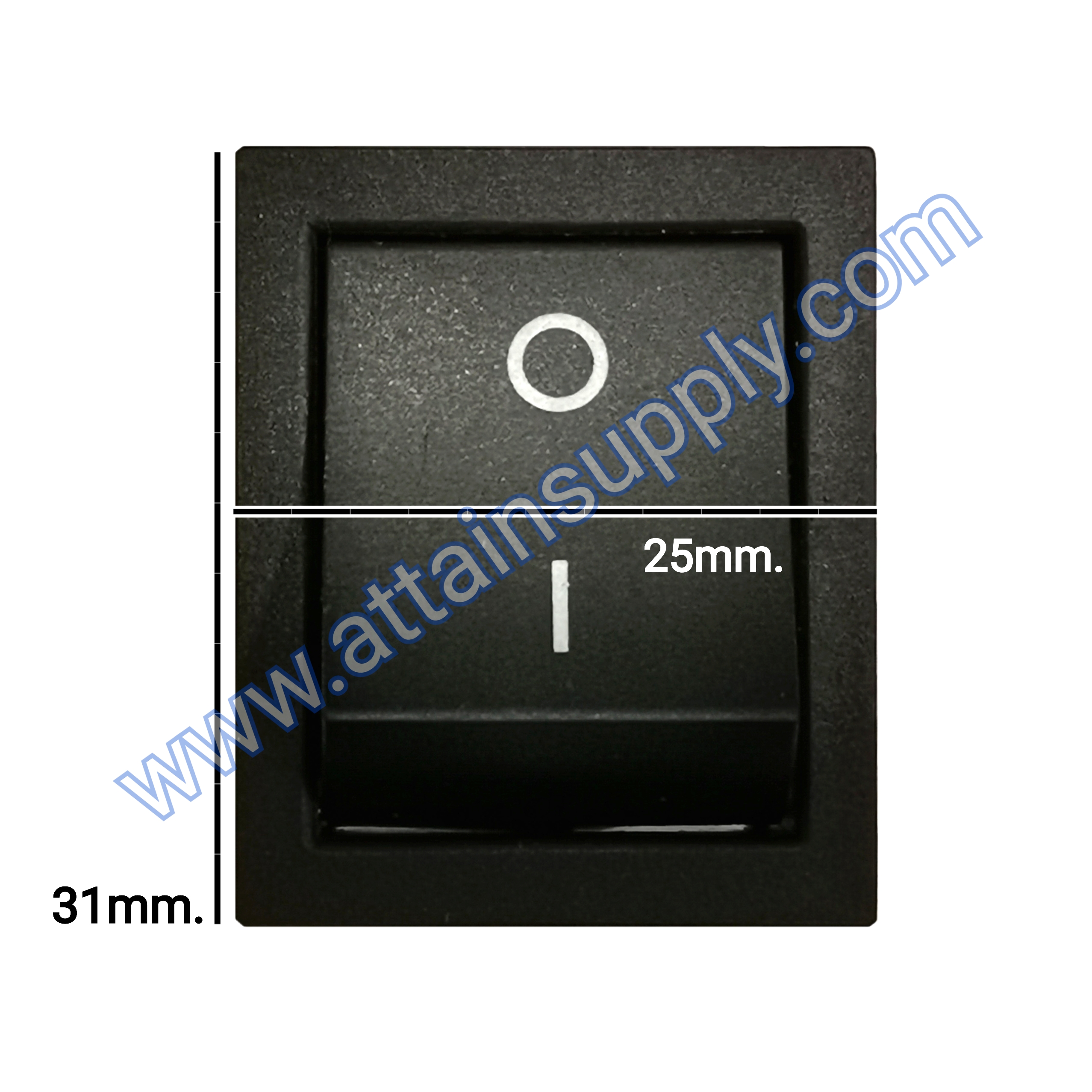 สวิทช์ IO เหลี่ยมใหญ่ 4ขา/ไม่มีไฟ-สีดำ