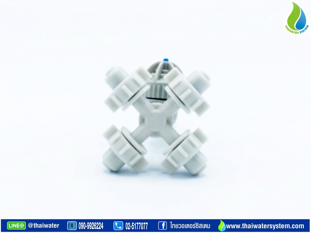 หัวพ่นหมอกรดน้ำต้นไม้ โรงเพาะเห็ด 4 ทิศทาง 0.6 มม. เสียบกับท่อ PE แบบไม่มีสาย SKU-813