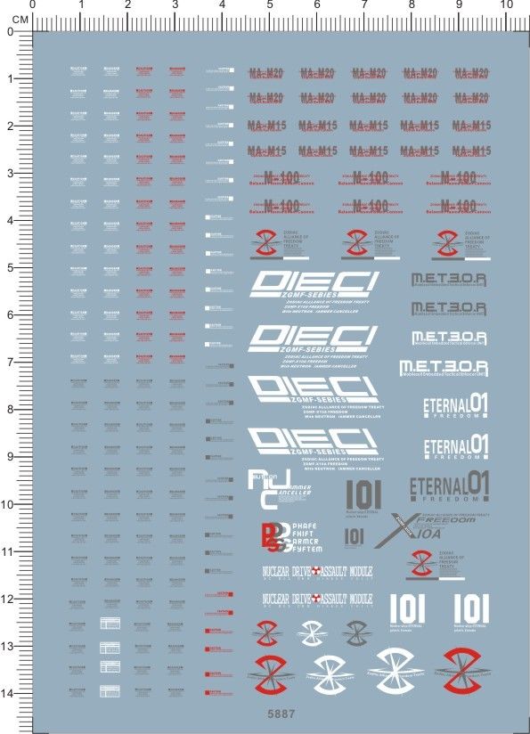 decals MG ZGMF X10A FREEDOM 5887
