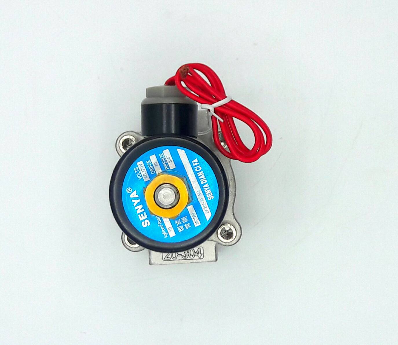 โซลินอยด์วาล์ว วาล์วไฟฟ้า วาวล์น้ำ วาล์วลม วาล์วสแตนเลส N/O(ปกติเปิด) 220V AC 3/8"