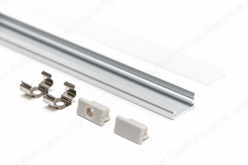 ราคาต่อ 1 เส้น ยาว 1 เมตร ราง U Flat 12mm + ฝาอะคริลิค รางไฟ Aluminium Profile รางอลูมิเนียม ใช้กับไฟเส้น LED รางไฟเส้น rail led track โพรไฟล์