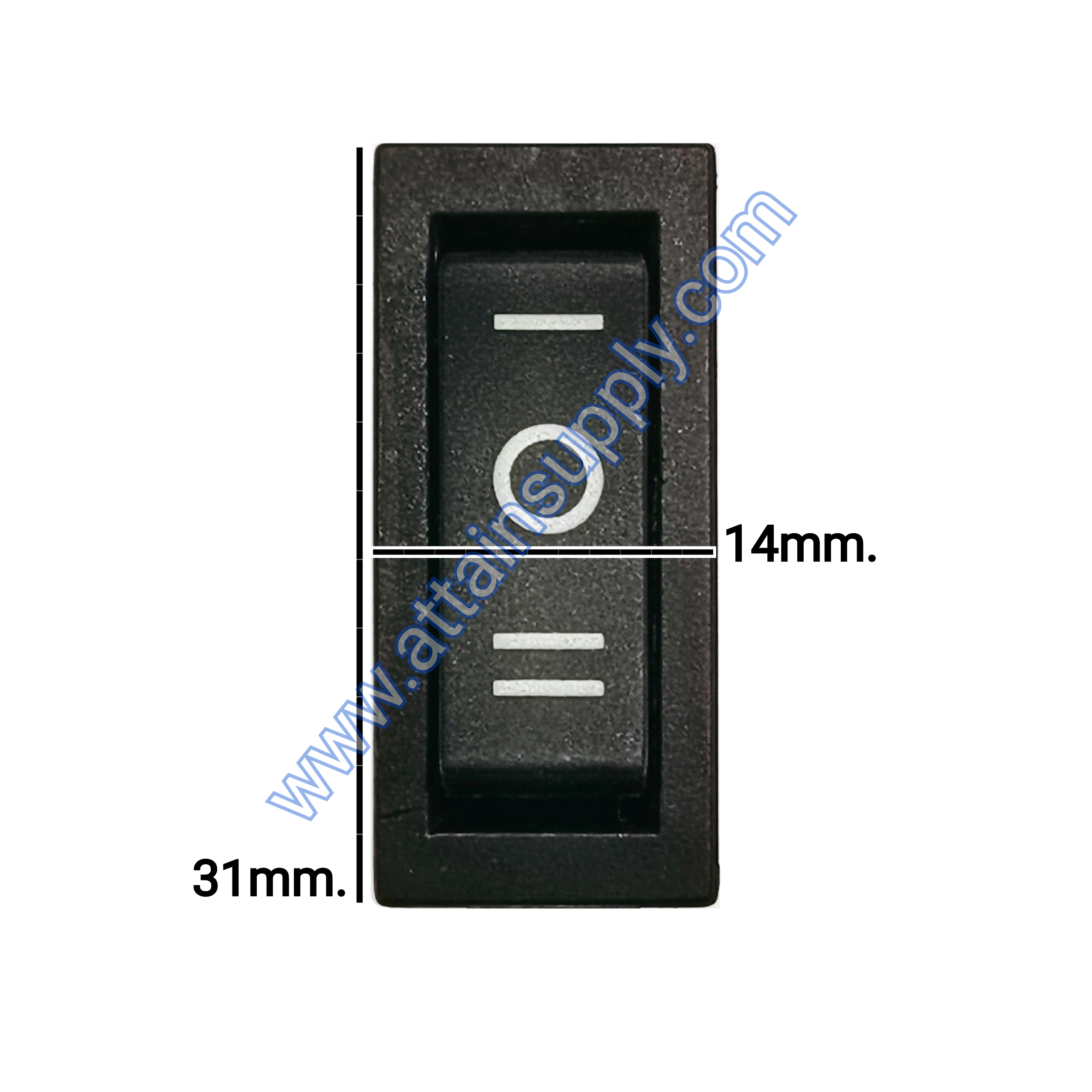 สวิทช์ IOII เหลี่ยมผอม 3ขา/ไม่มีไฟ-สีดำ