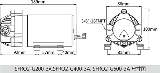 ปั๊มน้ำ ปั๊มอัดเมมเบรน เครื่องกรองน้ำ เครื่องพ่นหมอก SEAFLO RO Pump DC24V 150PSI 800G ( 10 บาร์ )