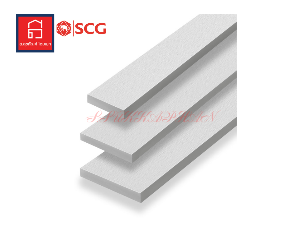ไม้พื้น เอสซีจี รุ่นเซฟเวอร์ สีซีเมนต์ ขนาด 15x300x2.5 ซม. scg