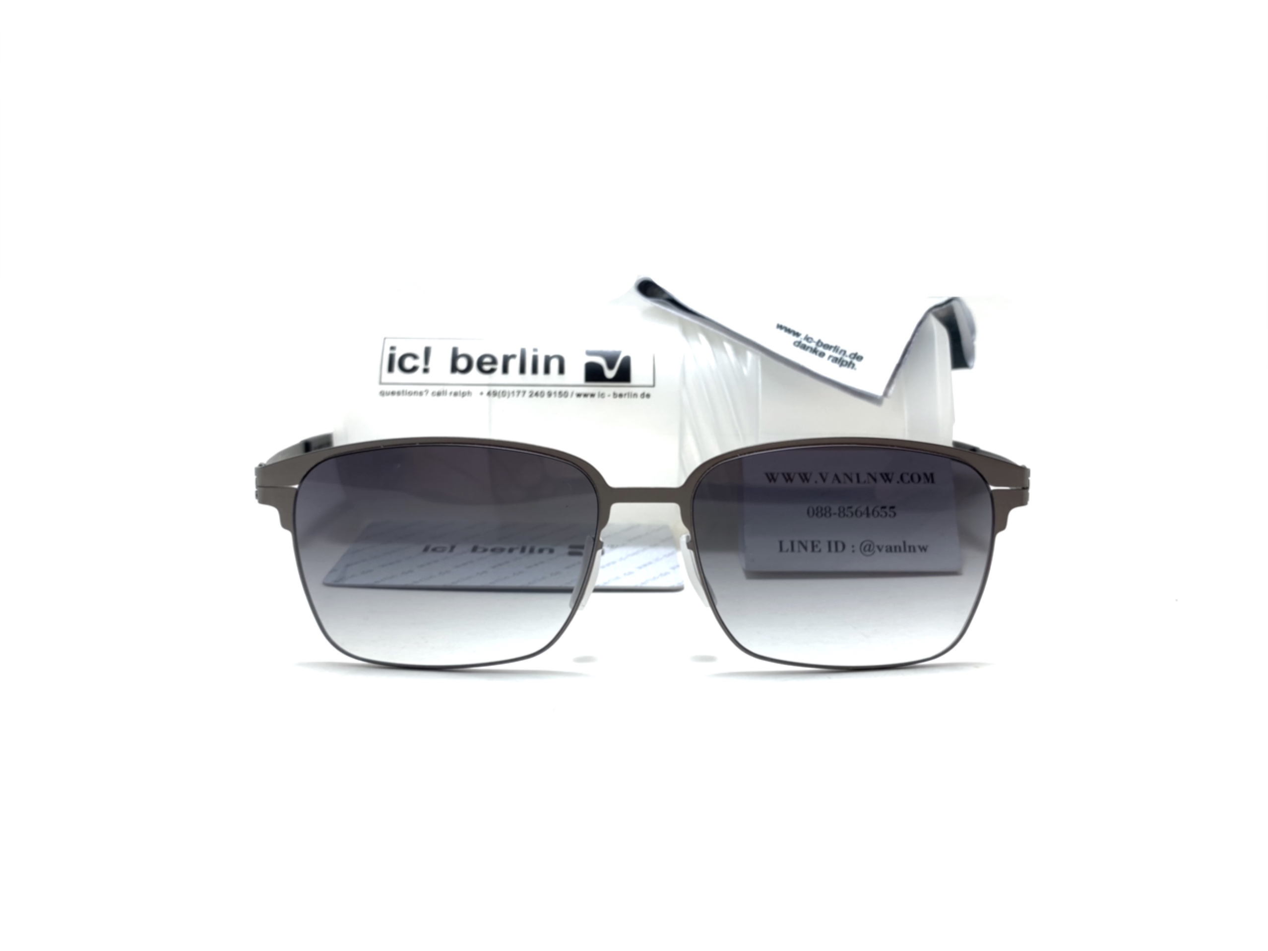 แว่นกันแดด ic berlin model Robert H. gun metal 57-17 <กันเมทัล>