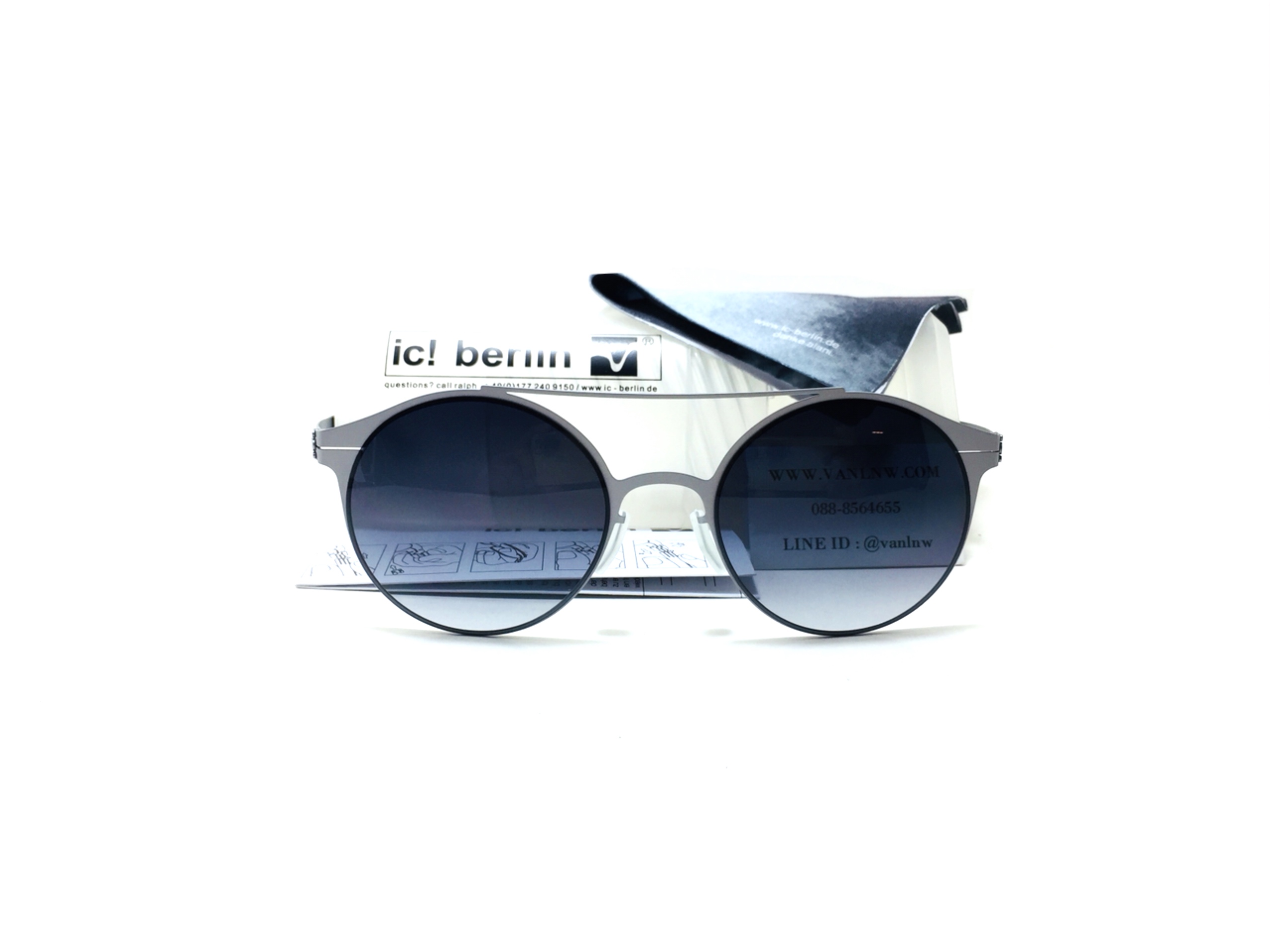 แว่นกันแดด ic berlin model blanca chrome 51-23 <เงิน>