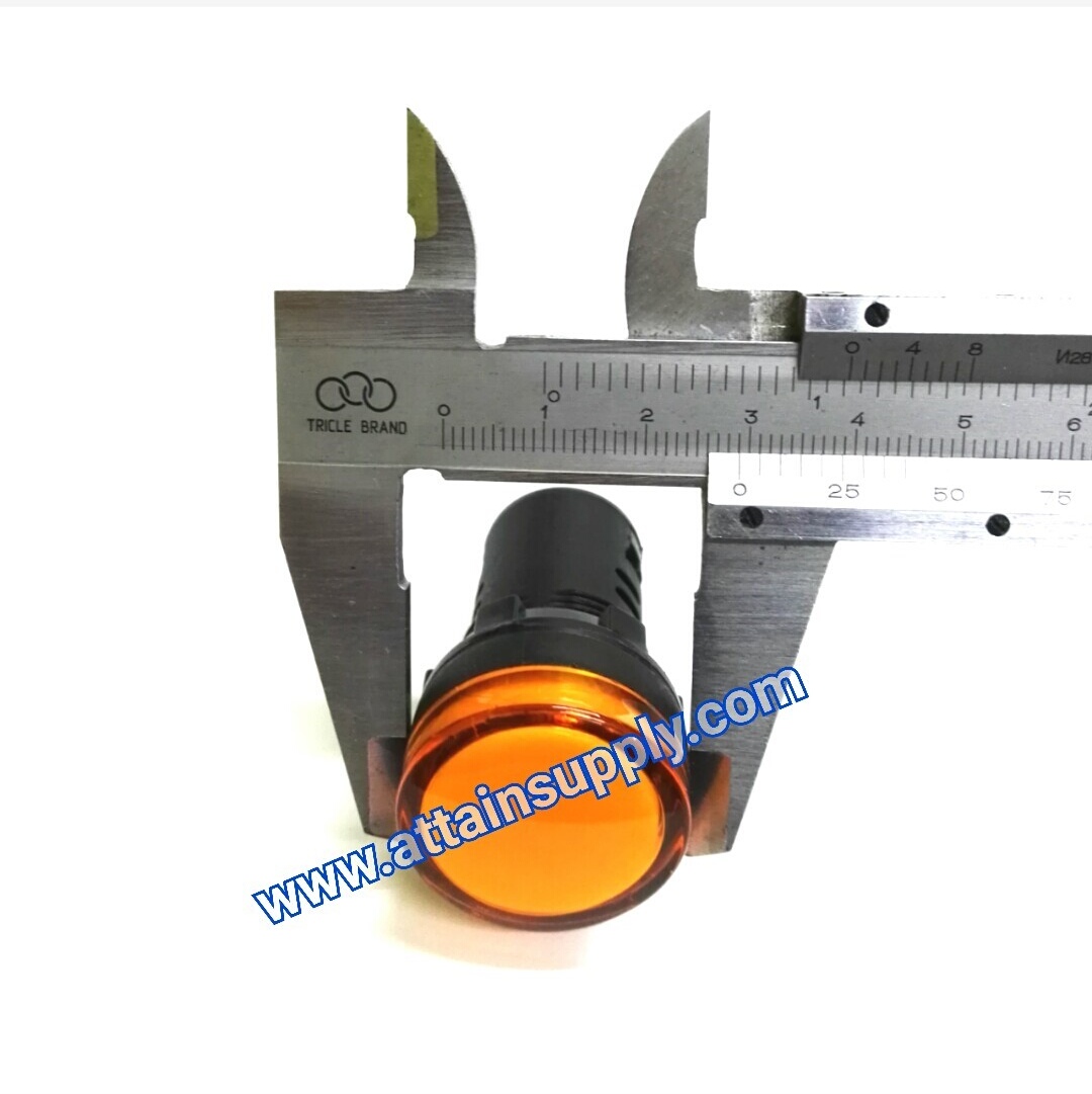 หลอดหน้าปัดหัวตัด22MM.-380V/สีเหลือง