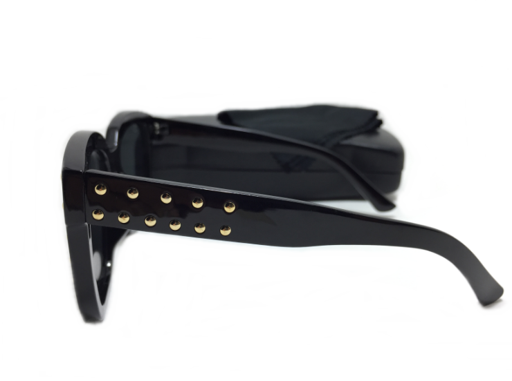 แว่นกันแดดผู้หญิง Black Box Gold Rivet 54-18 145 <ดำหมุดทอง>