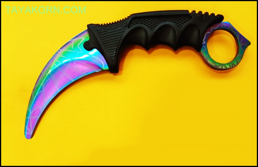 มีดซ้อมควง คารัมบิตเรนโบว์สไปเดอร์ Rainbow Spyder Karambit Knife