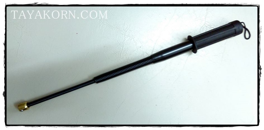 ดิ้วสปริงดำ 3 ท่อน ( Black Spring Fight Baton) ขนาดยาว 18.50 นิ้ว