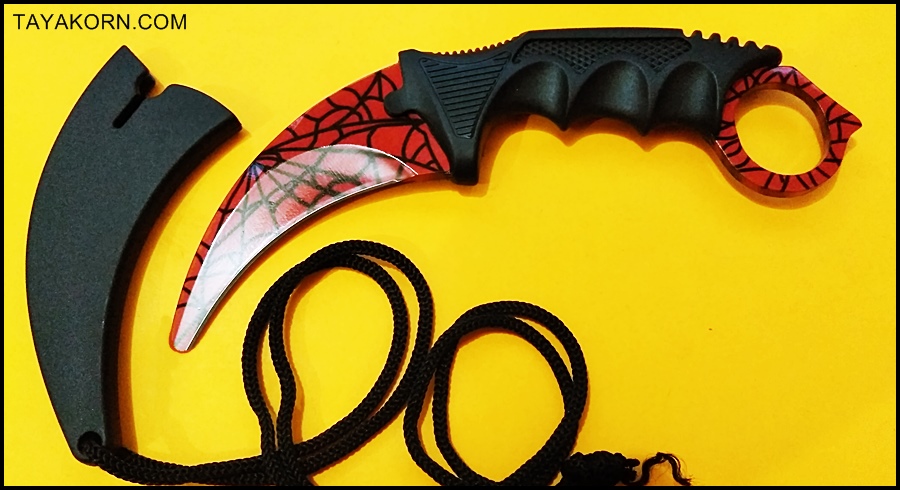 มีดซ้อมควง คารัมบิตเรดสไปเดอร์ Red Spyder Karambit Trainer Knife TKKB-RS1TR