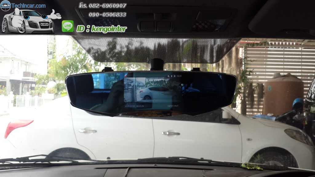 กล้องจอกระจก2016 จอ5.0" + กล้องวีดีโอหน้าหลัง + กล้องถอยหลัง Car Camcoder Q3 รุ่นใหม่ล่าสุด
