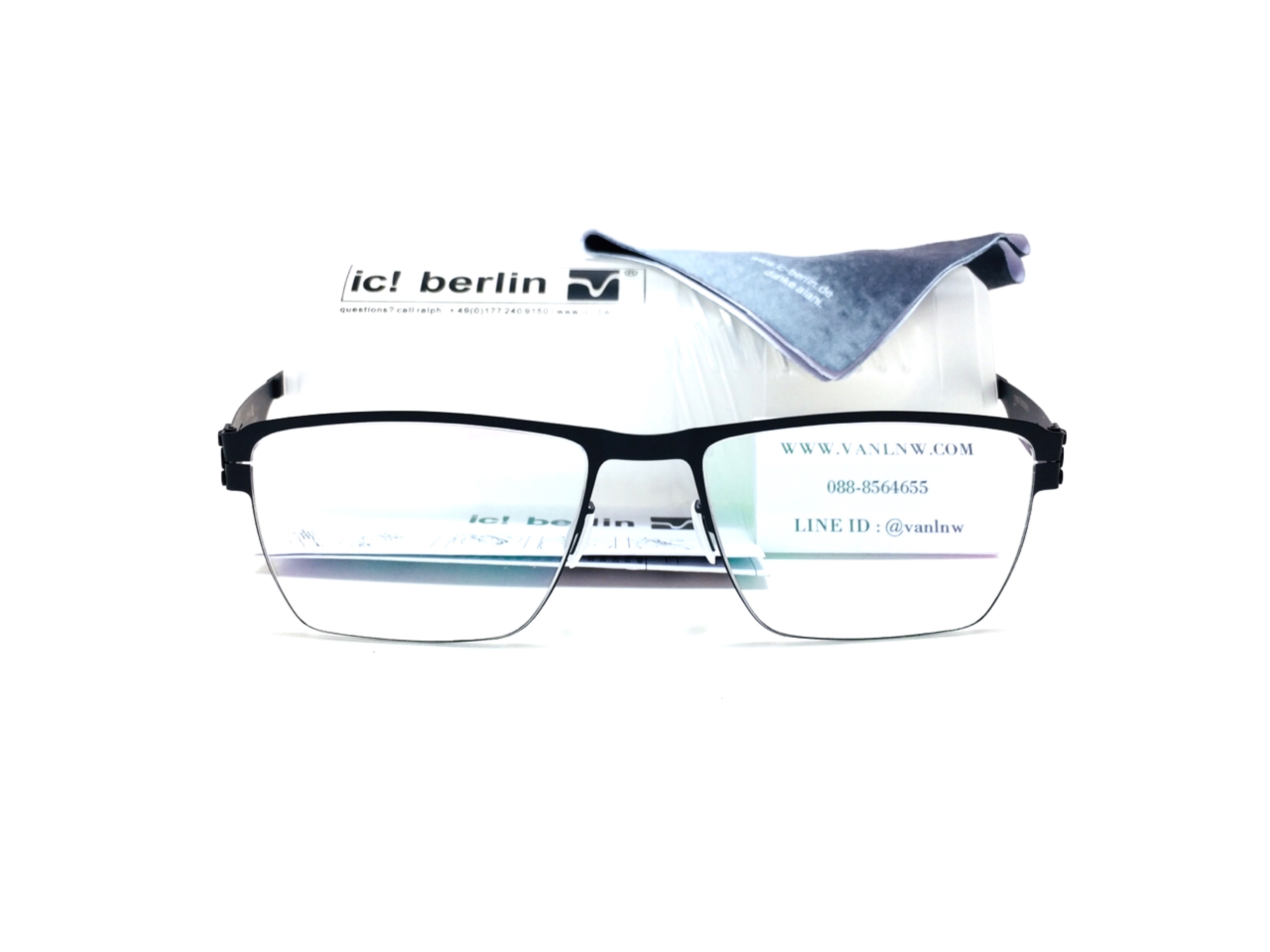 แว่นสายตา ic berlin model francois s. black 54-24 <ดำ>