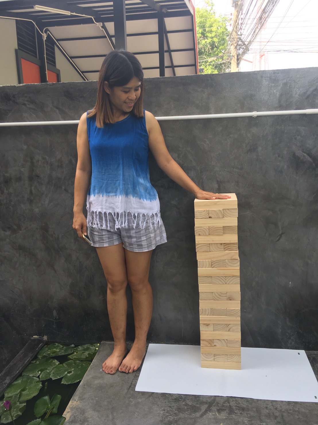 Stack Wooden Tower size 72 cm. ไม้สน (ตึกถล่ม ขนาดใหญ่พิเศษ สูง 72 ซม.)