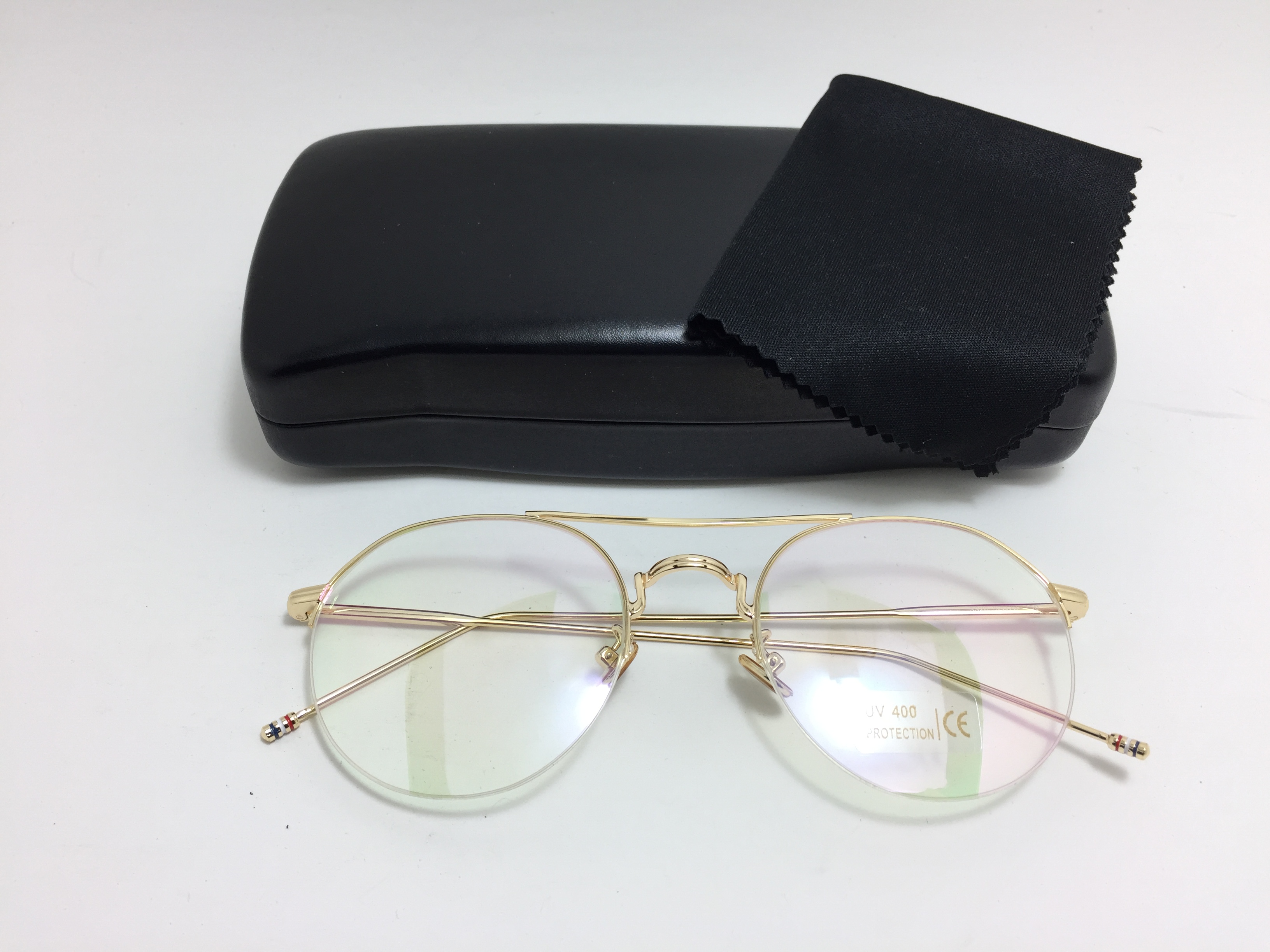 แว่นกันแดดแฟชั่น Gold Box Flat Light Microscopy 3326 52-23 150 <ทอง>