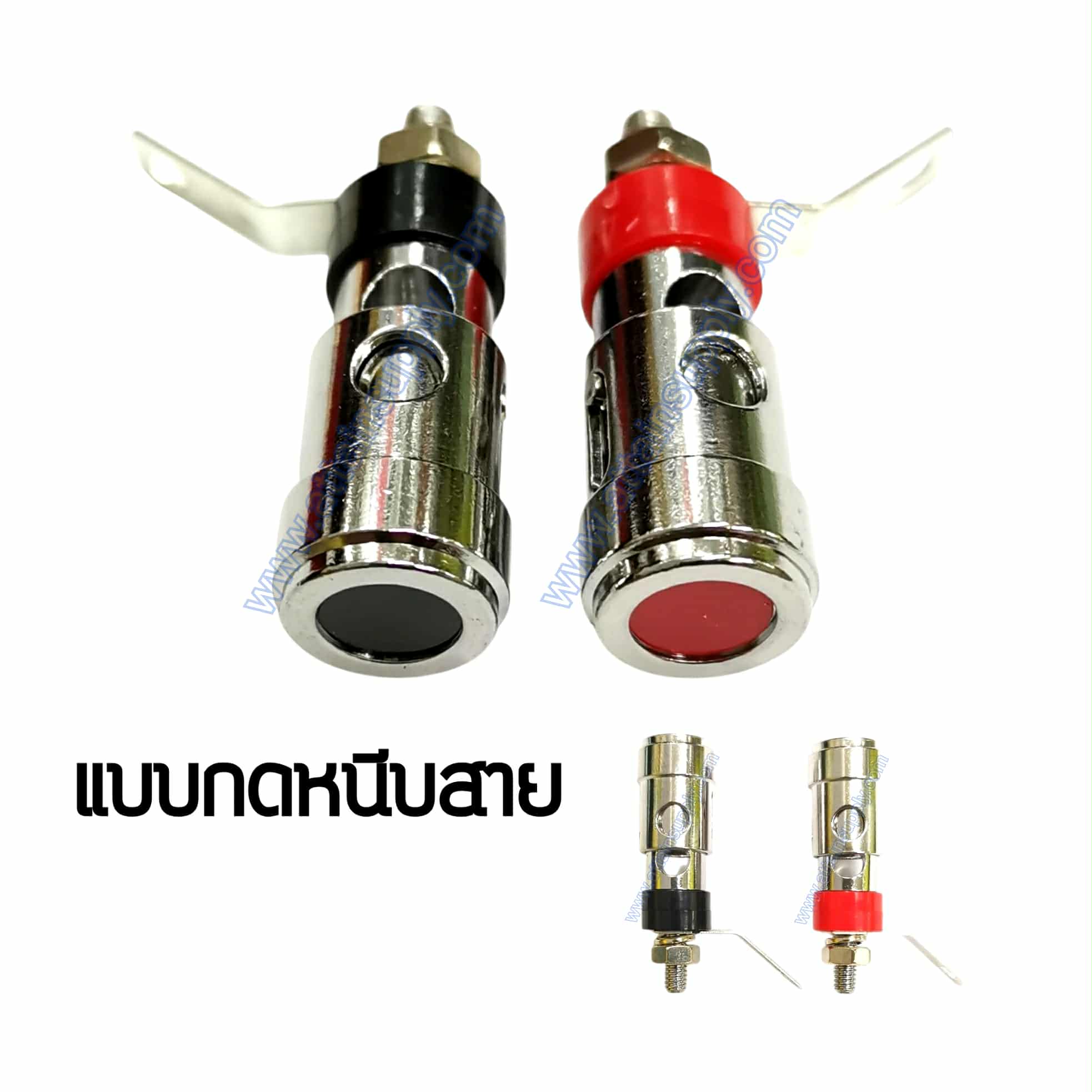 BIDINGPOST แบบกดหนีบ-เซตคู่/สีเงิน