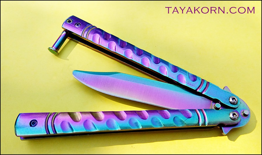 มีดซ้อมควง บาลีซองเรนโบว์ธันเดอร์2 Rainbow Thunder2 Balisong Trainer Knife