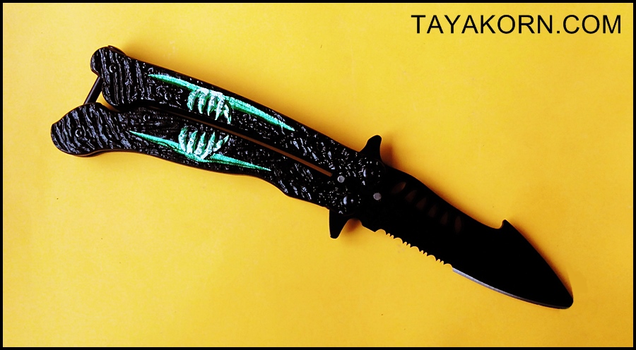 มีดซ้อมควง เดอะโครว์อีกาดำ The Crow Balisong Trainer Knife