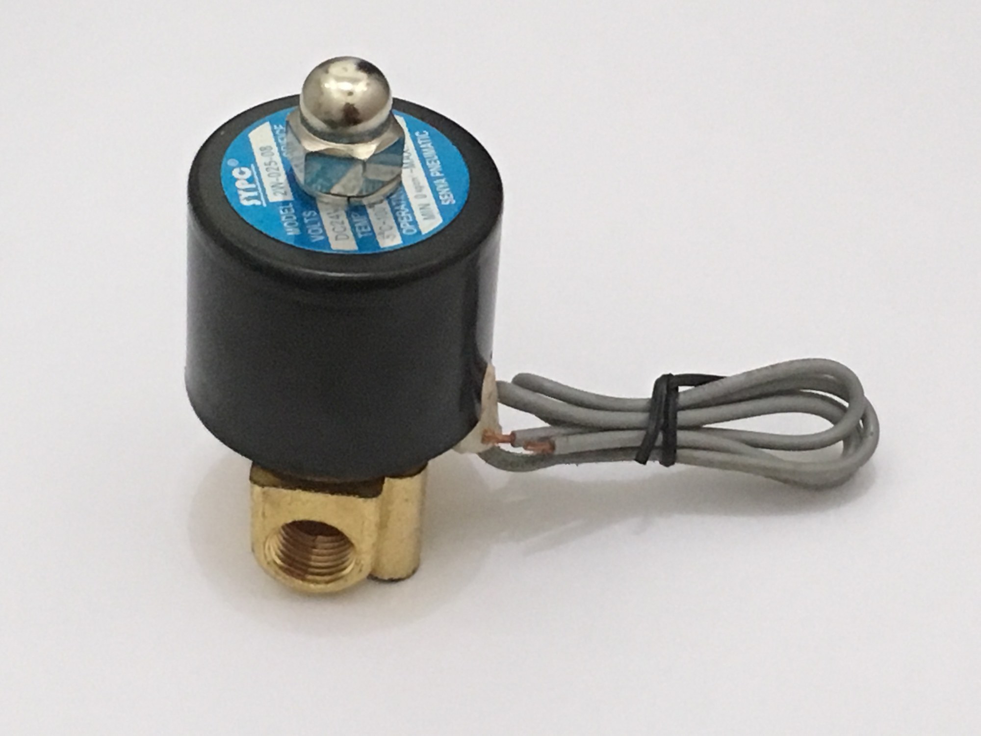 07-2W-02-1-24VDC-SY โซลินอยด์วาล์ว วาล์วไฟฟ้า วาวล์น้ำ วาล์วลม ทองเหลือง N/C 24V DC 1/4"