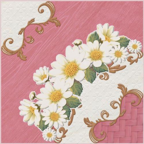 Sosuco กระเบื้องปูพื้น ผิวมัน ลายมงกุฏดอกไม้-ชมพู ขนาด 30*30