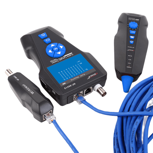 NOYAFA NF-8601S เครื่องทดสอบสายเคเบิลเครือข่าย Multifunction TDR วัดความยาว/PoE/PING/พอร์ตแรงดันไฟฟ้า/Wiremap Tracker
