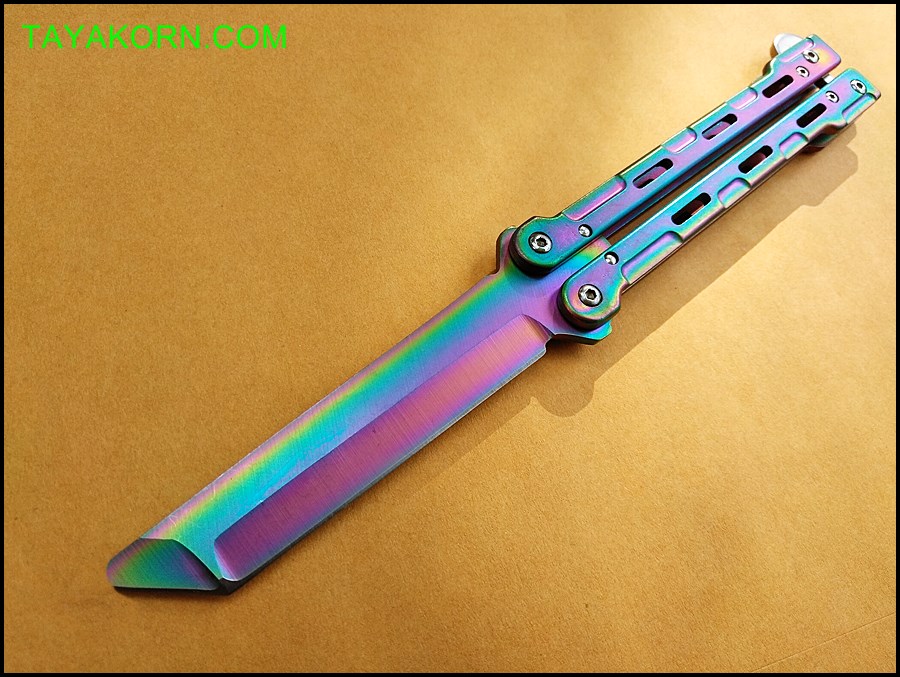 มีดซ้อมควง เรนโบว์มาซามุ Rainbow Masamu Balisong Trainer Knife TKBS-RM8989TR
