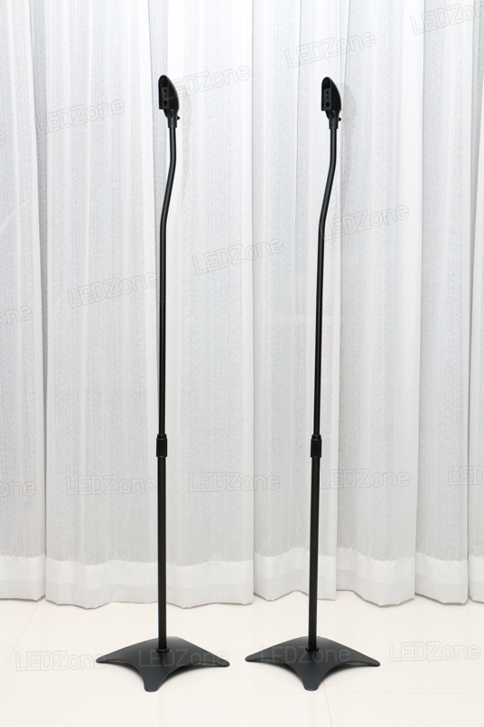 ขาตั้งลำโพงเซอร์ราวด์สีดำ ฐาน 4 แฉก ปรับระดับความสูงได้