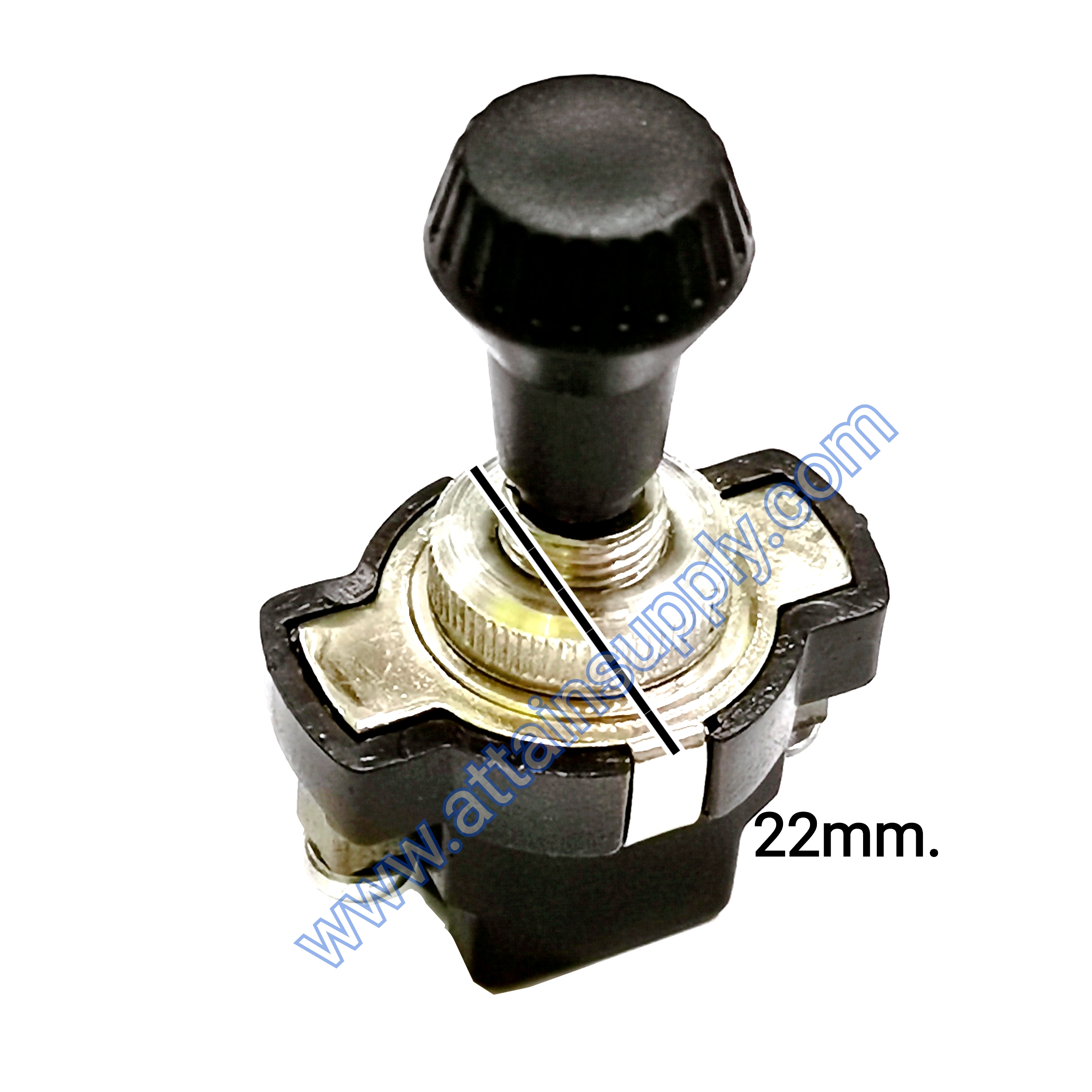 สวิทช์ดึง แกนเหล็ก หัวนูน-สีดำ