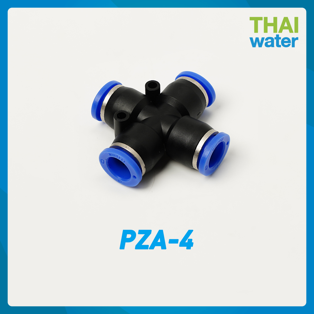 02-SPZA04-BK PZA-4 ข้อต่อลม 4 ทาง ขนาด 4 mm.
