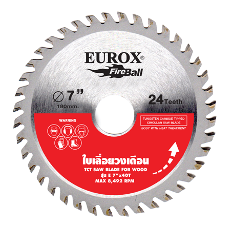 ใบเลื่อยวงเดือน EUROX E 7"x 24T