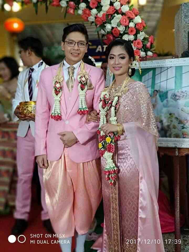 สูทชาย,ชุดสูท สีชมพู (สูท+กางเกง) พร้อมส่ง L