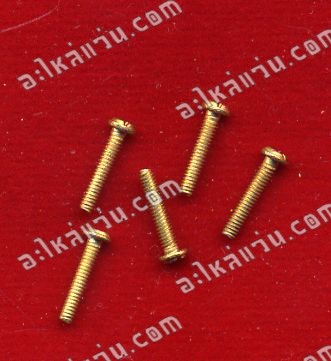 น็อตหัว + เกลียวเต็ม สีทอง ขนาด 1.4 x 8.0 มิล
