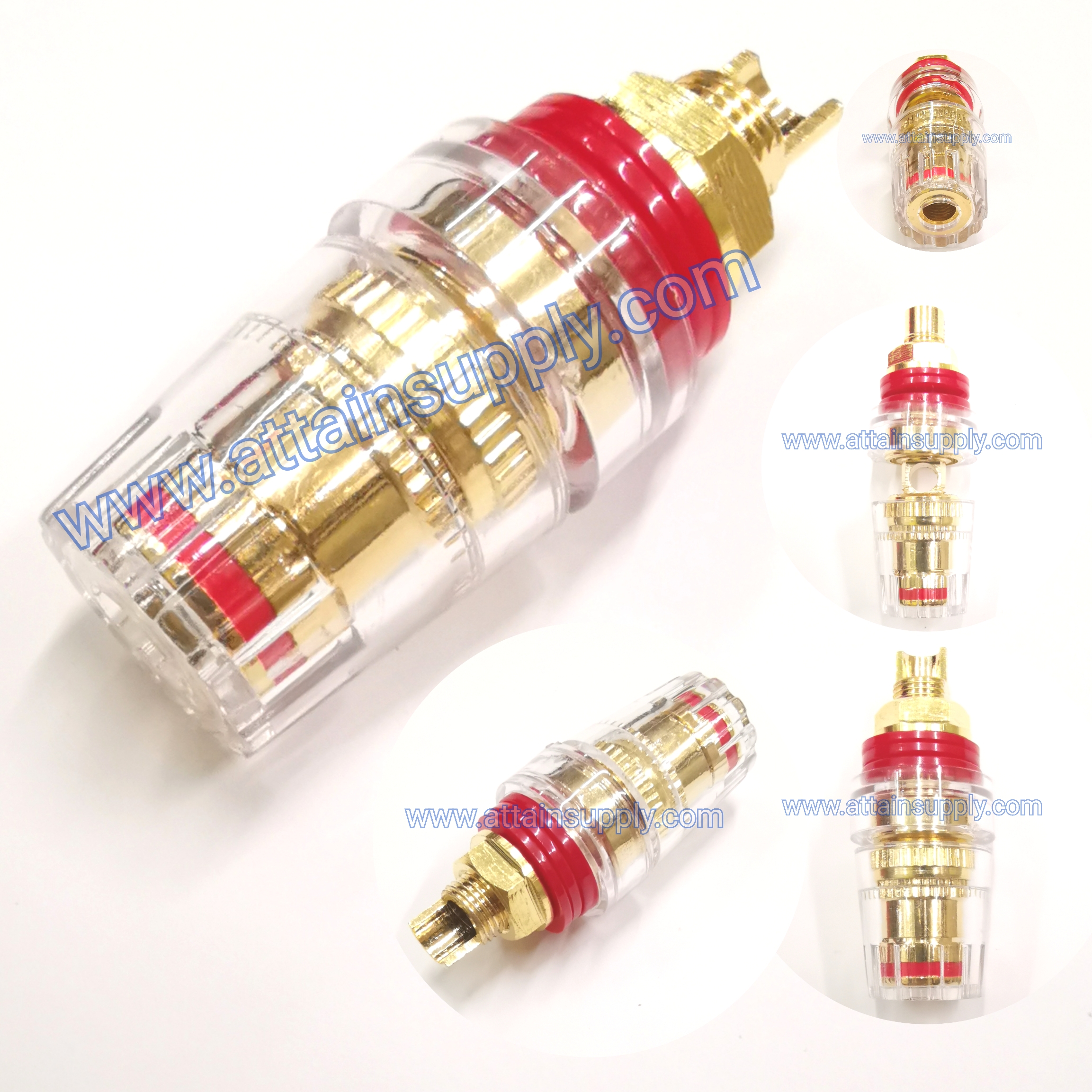 BIDINGPOST GOLD PLASTIC-B/RED