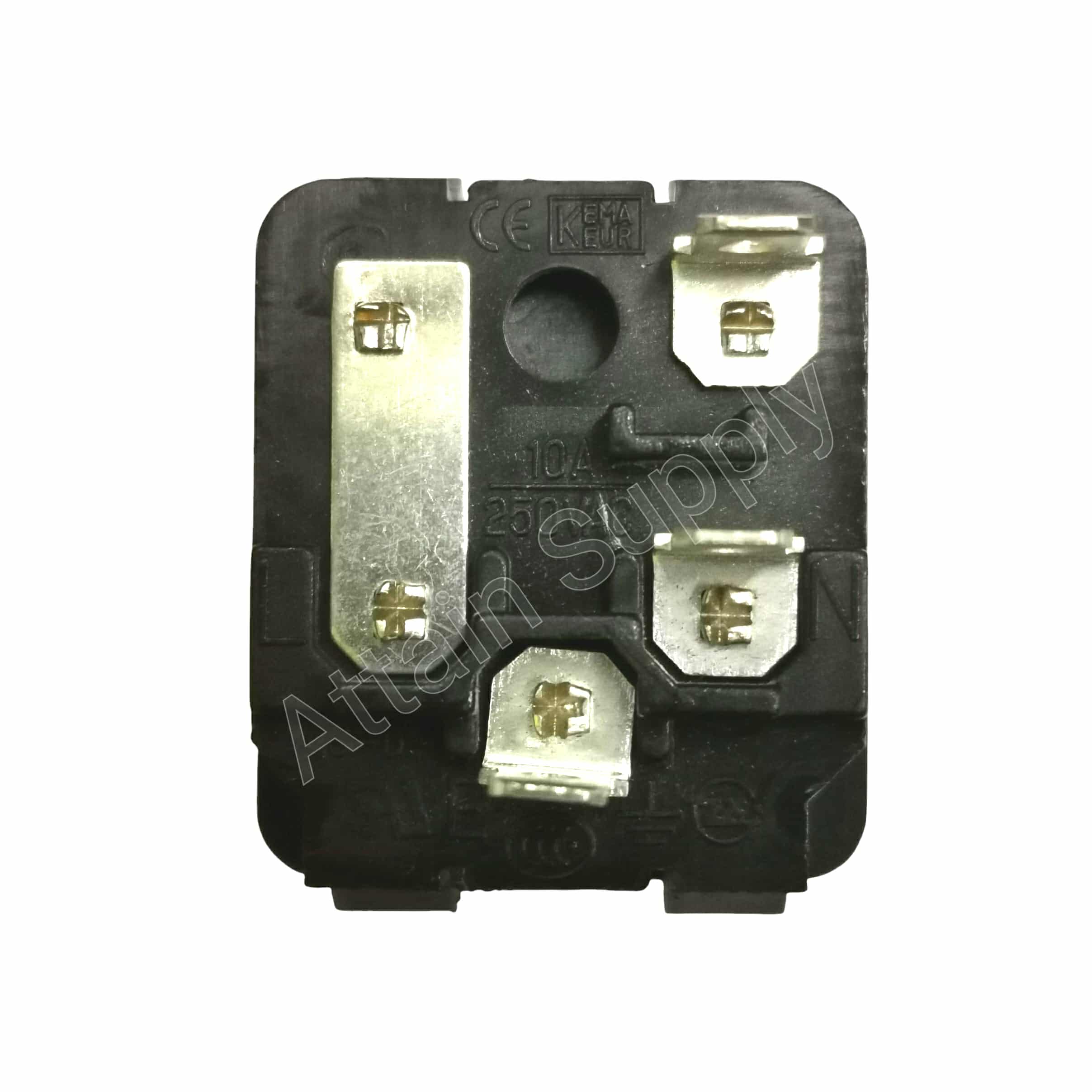 เต้ารับAC-3ขาผู้+ช่องฟิวส์ ติดแท่น ขอบริมล็อค