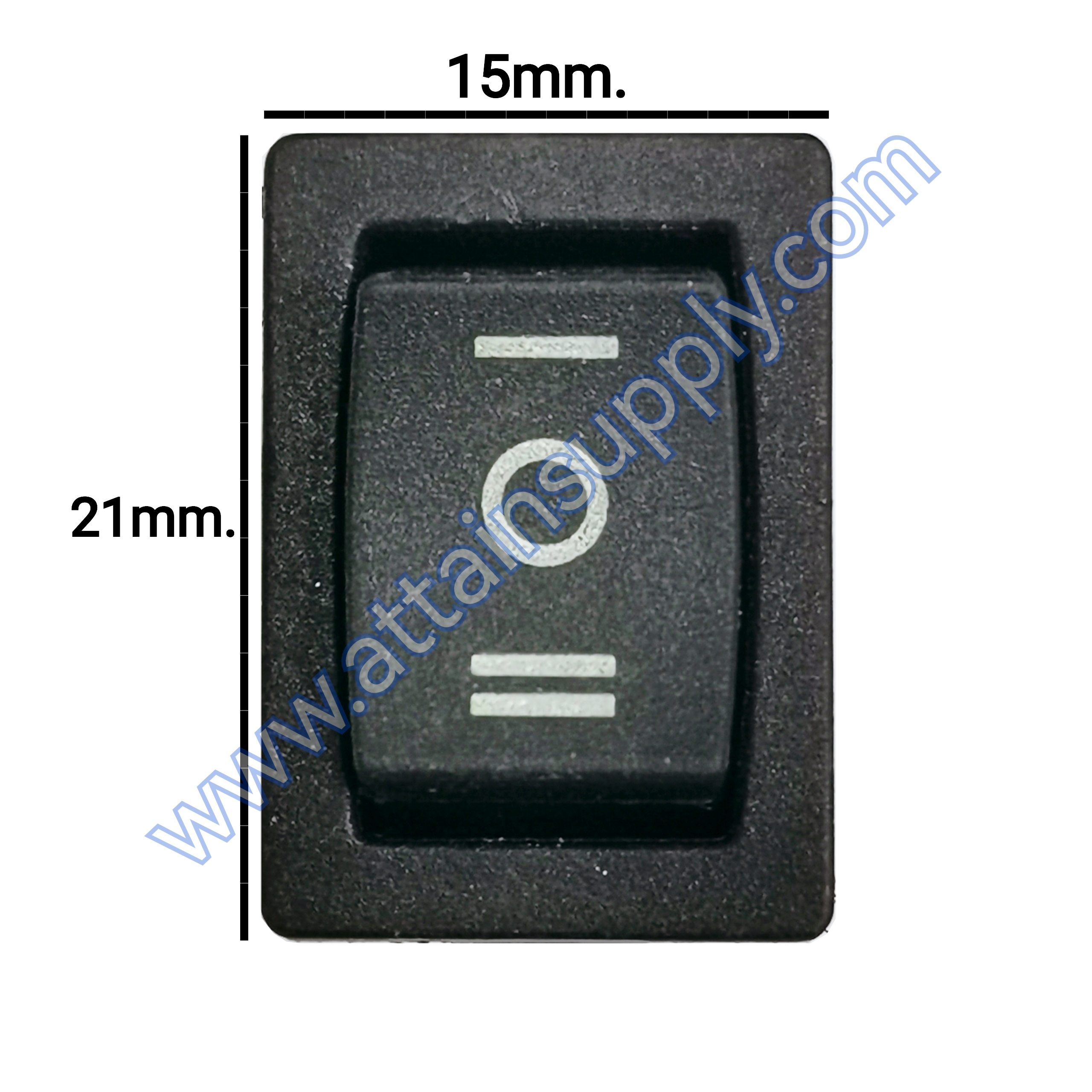 สวิทช์เหลี่ยมเล็ก I-O-II 3ขา/ไม่มีไฟ-สีดำ