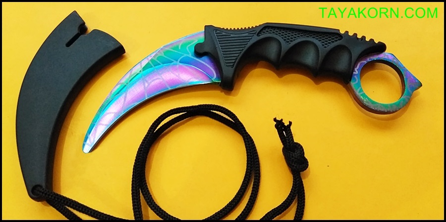 มีดซ้อมควง คารัมบิตเรนโบว์สไปเดอร์ Rainbow Spyder Karambit Knife