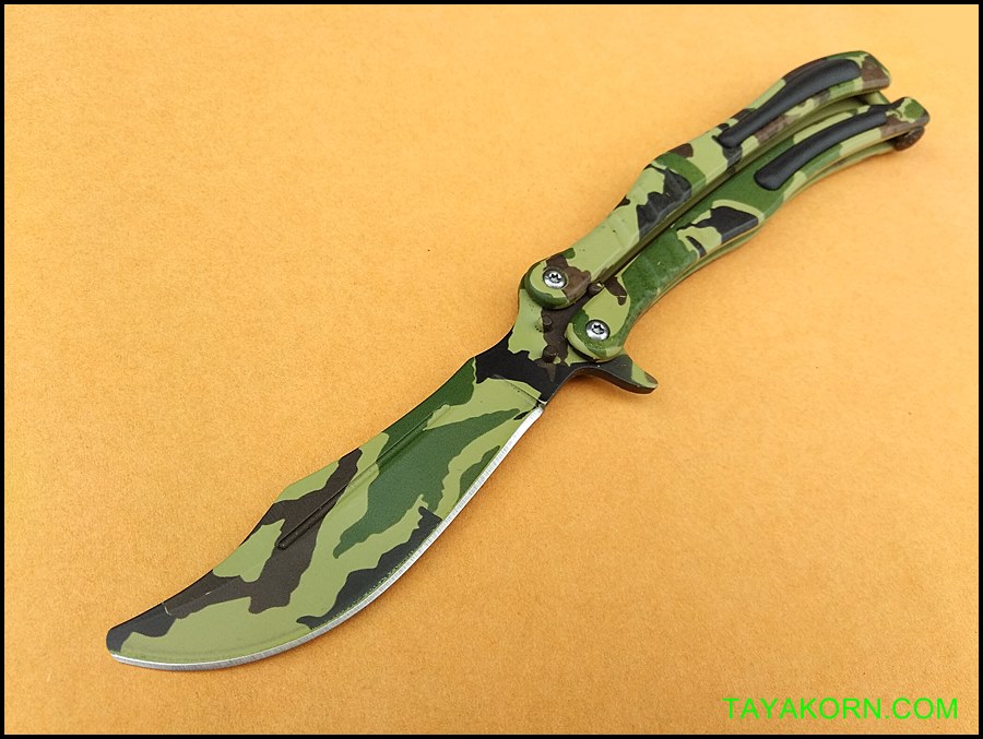 มีดซ้อมควง ซีเอสโก คาโม่ ZS GO CAMO Balisong Trainer Knife TKBS-ZS7TR