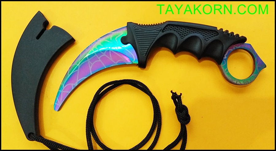 มีดซ้อมควง คารัมบิตเรนโบว์สไปเดอร์ Rainbow Spyder Karambit Knife