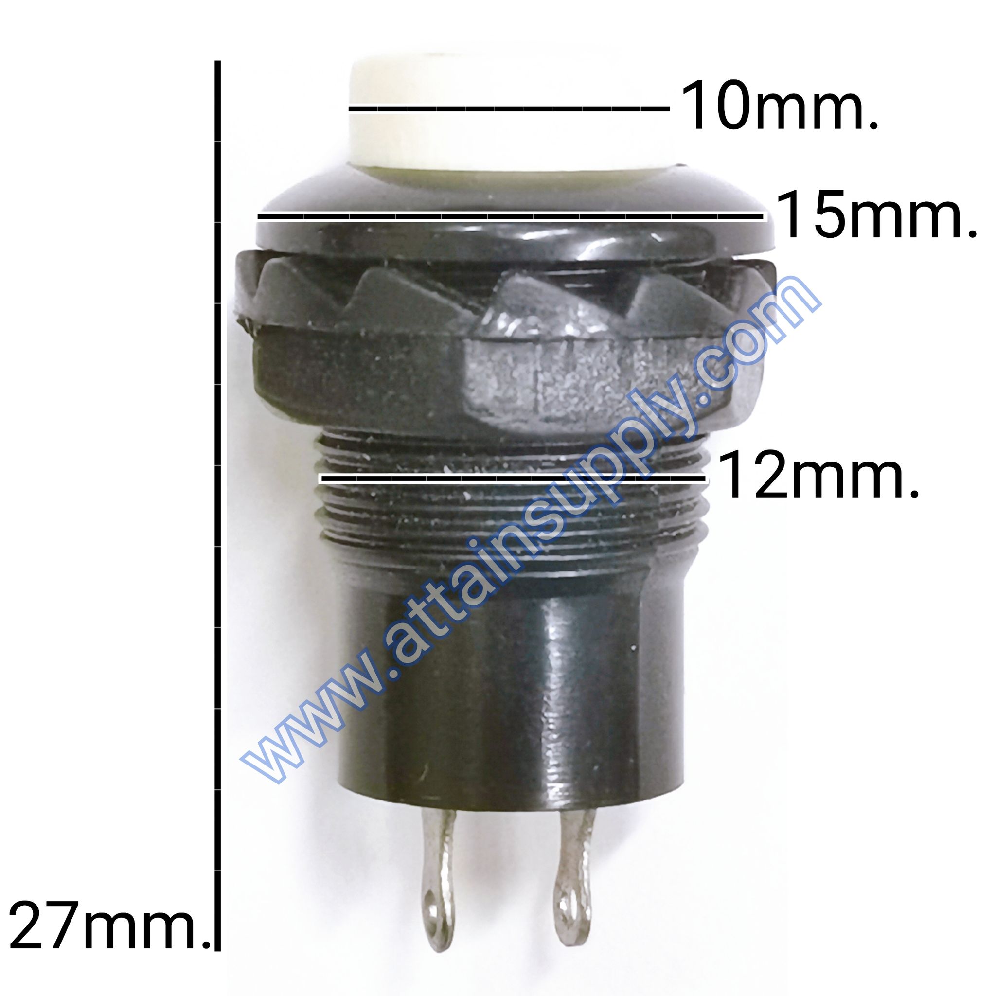 สวิทช์ กดติด-ปล่อยดับ/กลมเงาแหวนพลาสติก-สีขาว