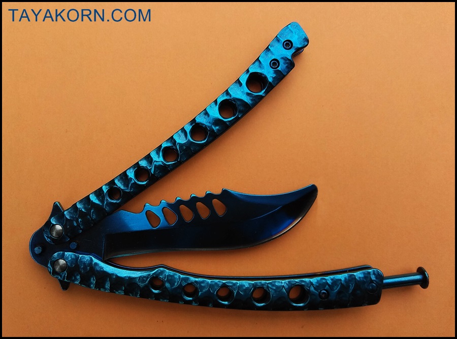 มีดซ้อมควง ซีเอสโก บาลิซอง ZS GO BLUE Balisong Trainer Knife TKBS-ZS6TR