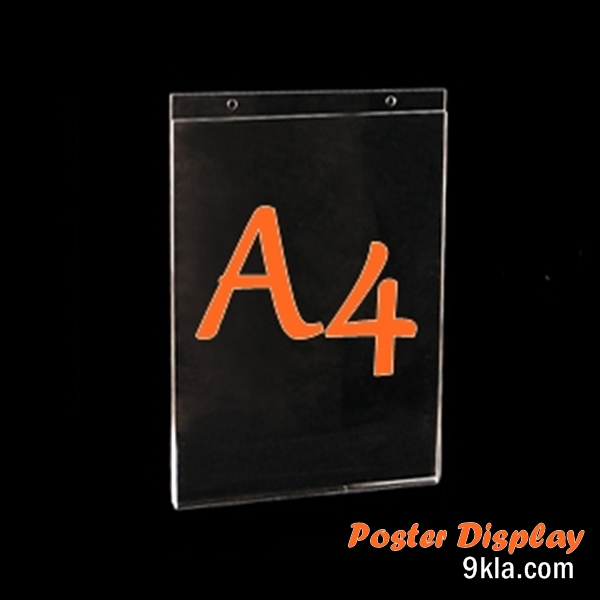 A4 ป้ายโปสเตอร์ติดผนัง แนวตั้ง 21x30cm. หนา 2mm. ใส ชิ้น