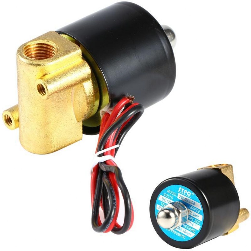07-2W-02-1-12VDC-SY โซลินอยด์วาล์ว วาล์วไฟฟ้า วาวล์น้ำ วาล์วลม ทองเหลือง N/C 12V DC 1/4"