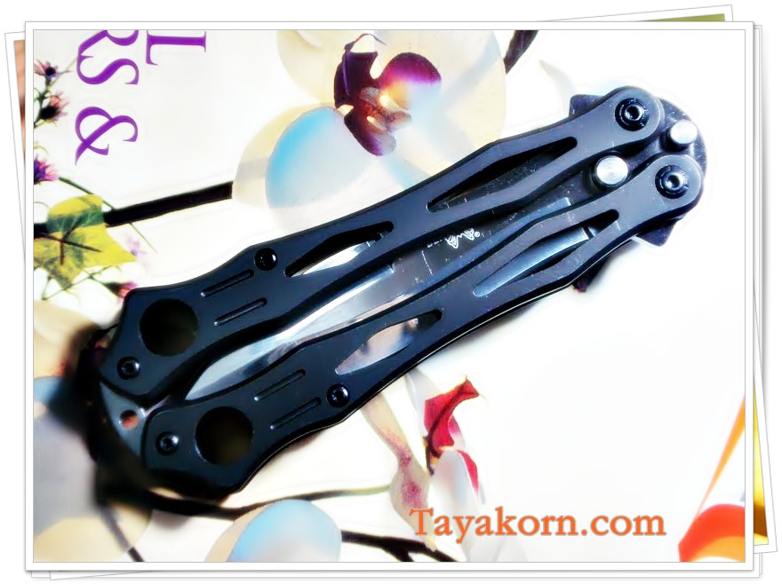 มีดควง Balisong Blue&Brown Spider TK2013/00402