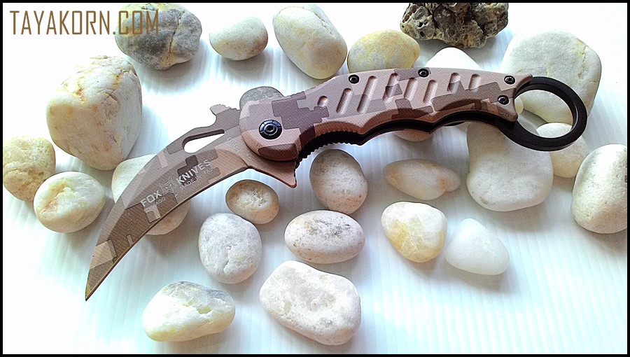มีดคารัมบิตแอร์ฟ็อกเดสเสิร์ทคาโม่ Air Fox Desert Camo Karambit TKKB-AD2