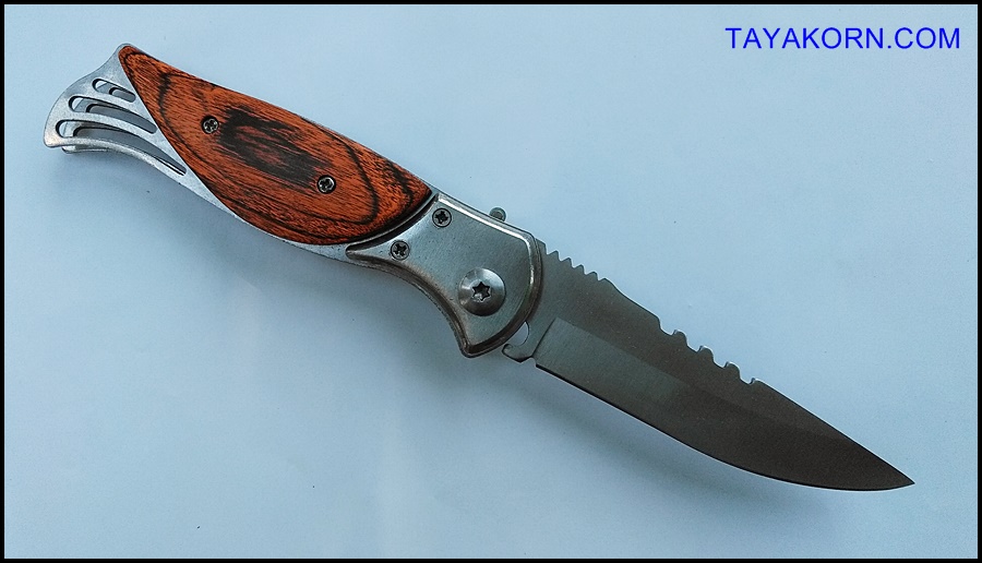 มีดสปริง ไพน์วู้ด แบบบี PineWood B Folding spring Knife TKFD-PW2