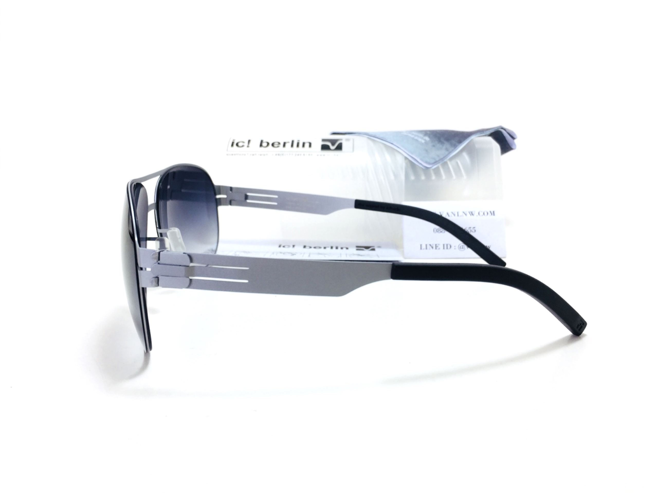 แว่นกันแดด ic berlin model M0132 raf s. chrome 61-14 <เงิน>