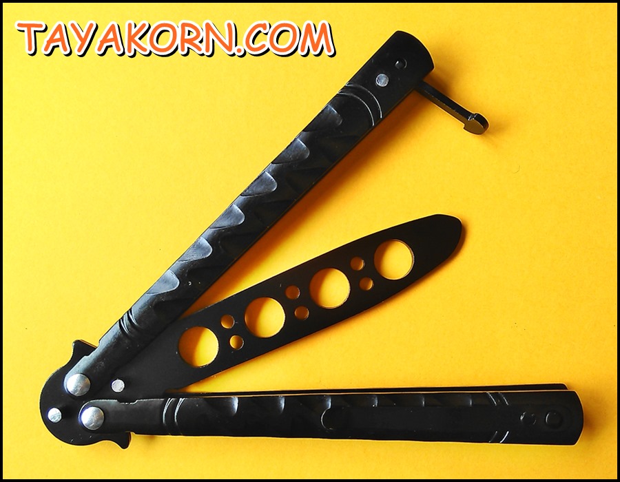 มีดซ้อมควง บาลีซองแบลคธันเดอร์ Black Thunder Balisong trainer Knfie